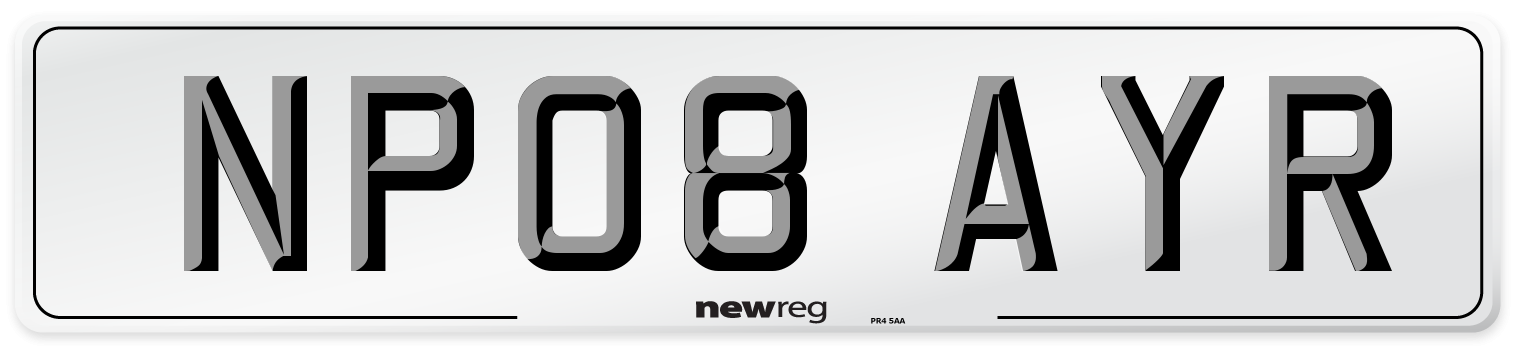 NP08 AYR Number Plate from New Reg